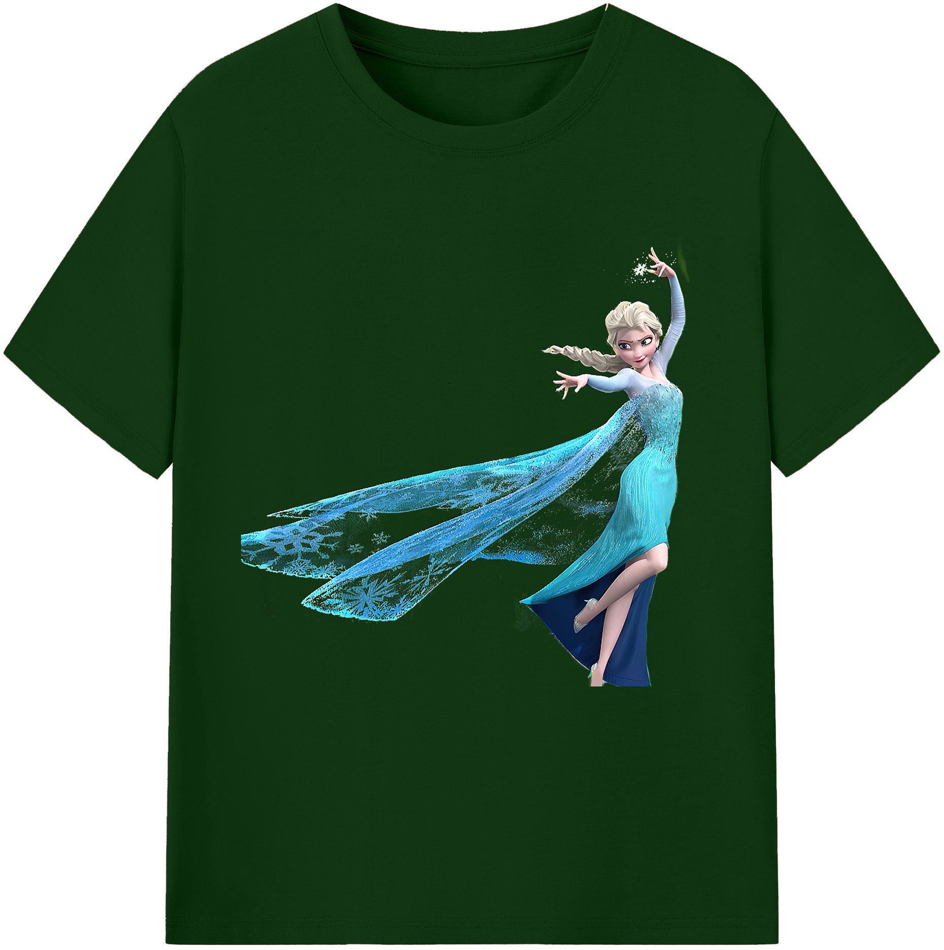 （画像用） アナと雪の女王 アンナ エルサ Frozen Anna Elsa 綿100％半袖Tシャツ（フロントプリント）
